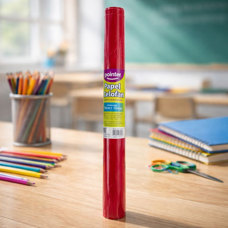 Papel Celofan Pointer Rojo 50Cmx10Mt (Clp-7025-Rd)