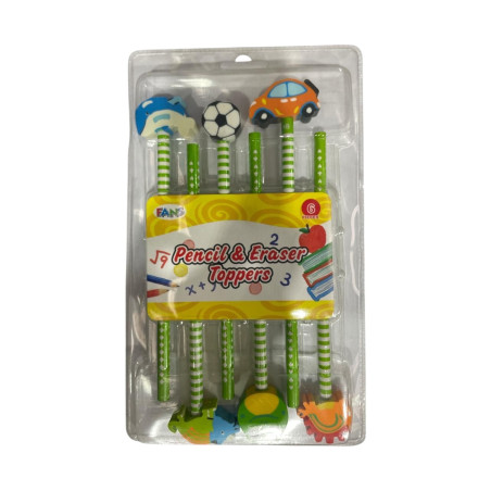 Juego Lapiz Borrador Fuguras 6Pcs (Er-C6)