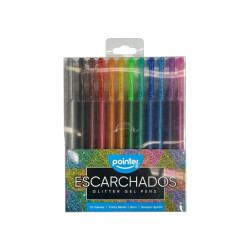 Lapicero Gel Clrs 12Pcs Escarchado Pointer(Gp-2212-G)