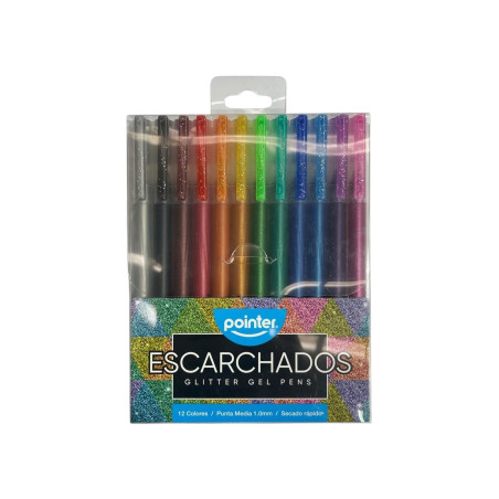 Lapicero Gel Clrs 12Pcs Escarchado Pointer(Gp-2212-G)