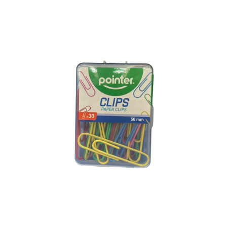Clips Pointer Clrs 30Pcs (Bxcp-50Mm-C)