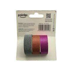 Cinta Adhesiva Decor. Escarchada 3Pcs  Pointer(Tpc-153-G)