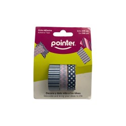 CINTA ADHESIVA DECOR. 3PCS POINTER(TPC-153-WP)