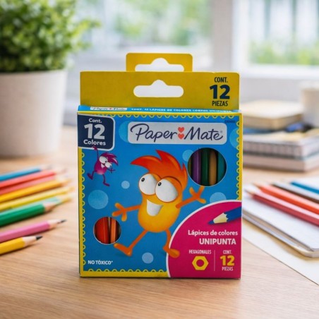 LAPIZ COLOR PAPER M 12CORTO HEX (G10455)