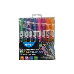 Marcadores Acrílicos Escarchado 8 Pcs Pointer(Amk-2108G)
