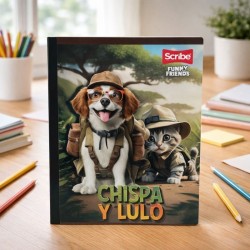 CUADERNO COSIDO LARGO SCR CL 100H FUNNY FRIENDS (C30218991)