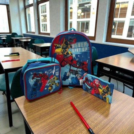 Combo Mochila Escolar Transformers con Lonchera y Cartuchera