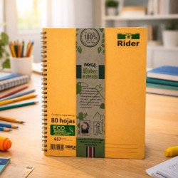 CUADERNO RIDER 657 BLANCO 210 MM X 275 MM 80 HOJAS