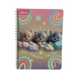 CUADERNO ESPIRAL 100H CATS 1UD (576225)
