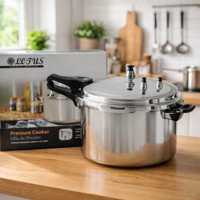 Olla de Presión Lotus 9 Litros – Cocción Rápida y Ahorro de Tiempo