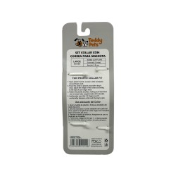 SET CORREA COLLAR TEDDY PET GRIS TALLA L (8702W-L)