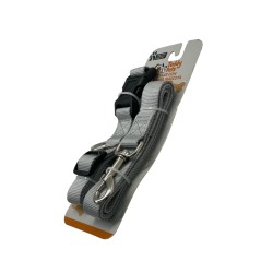 SET CORREA COLLAR TEDDY PET GRIS TALLA L (8702W-L)