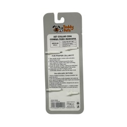 SET CORREA COLLAR TEDDY PET NEGRO TALLA M (8702BK-M)