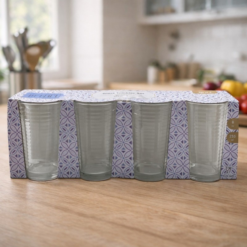 SET VASO LIFE ART 4PCS 8OZ VIDRIO(751-1238A)