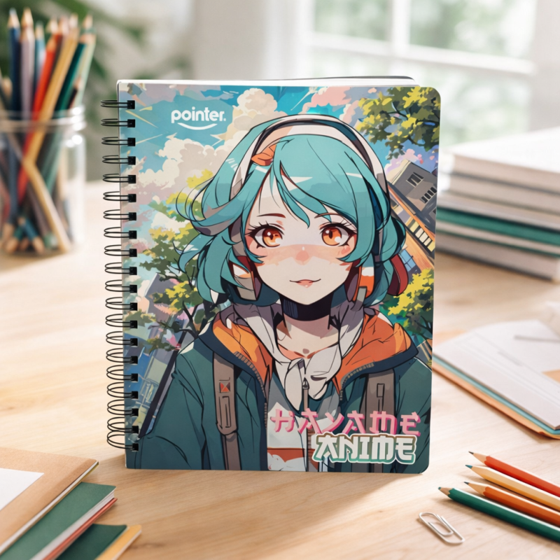 PAQUETE 6 CUADERNOS 150 HOJAS RESORTES ANIME POINTER