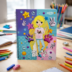 PAQUETE 6 CUADERNOS 80H RESORTE GIRL CUTE