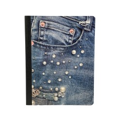 Cuaderno grande 100 hojas cosido Jeans Pointer | Escolar resistente