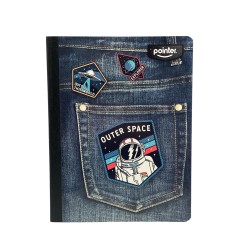 Cuaderno grande 100 hojas cosido Jeans Pointer | Escolar resistente