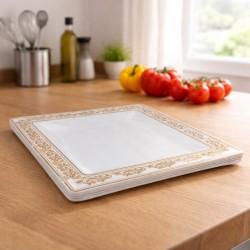 Plato cuadrado Excalibur 9.5 pulgadas para comidas