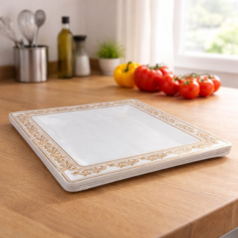 Plato cuadrado Excalibur 9.5 pulgadas para comidas