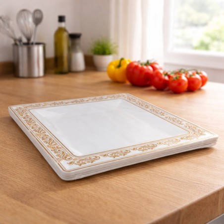 Plato cuadrado Excalibur 9.5 pulgadas para comidas