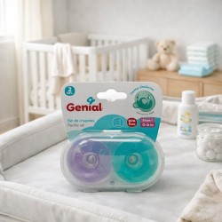 SET CHUPETE SILICONA (2 PZAS) GENIAL (GN-9316B)
