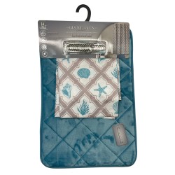 SET CORTINA ALFOMBRA BAÑO 14PCS 40X60(SCRS47818)