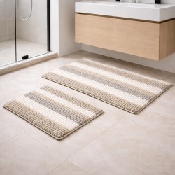 ALFOMBRA BAÑO 2PCS SILVER(SRS51322)