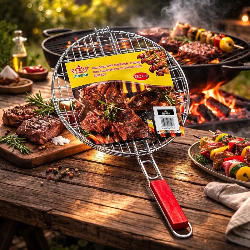 PARRILLA MANGO BBQ 30X62CM BENELI HOME (DKHR-668)