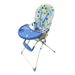 Silla Comer Alta Bebe Azul Puntos Genial(A946-Hcb-Blue)