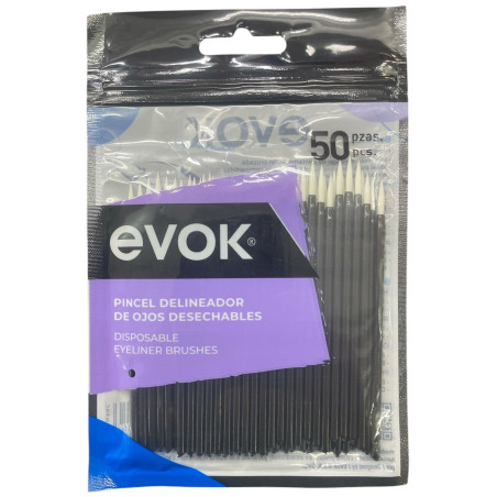 PINCEL EVOK DELINEADOR OJOS DESECHABLE 50PCS(EV-EL50)
